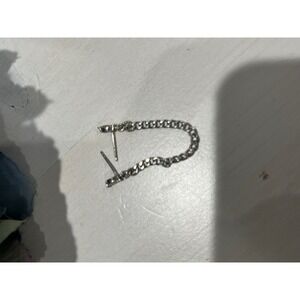 Silver‎ Tone Chain Link Stud Earrings Jewelry - double pierced - missing backs